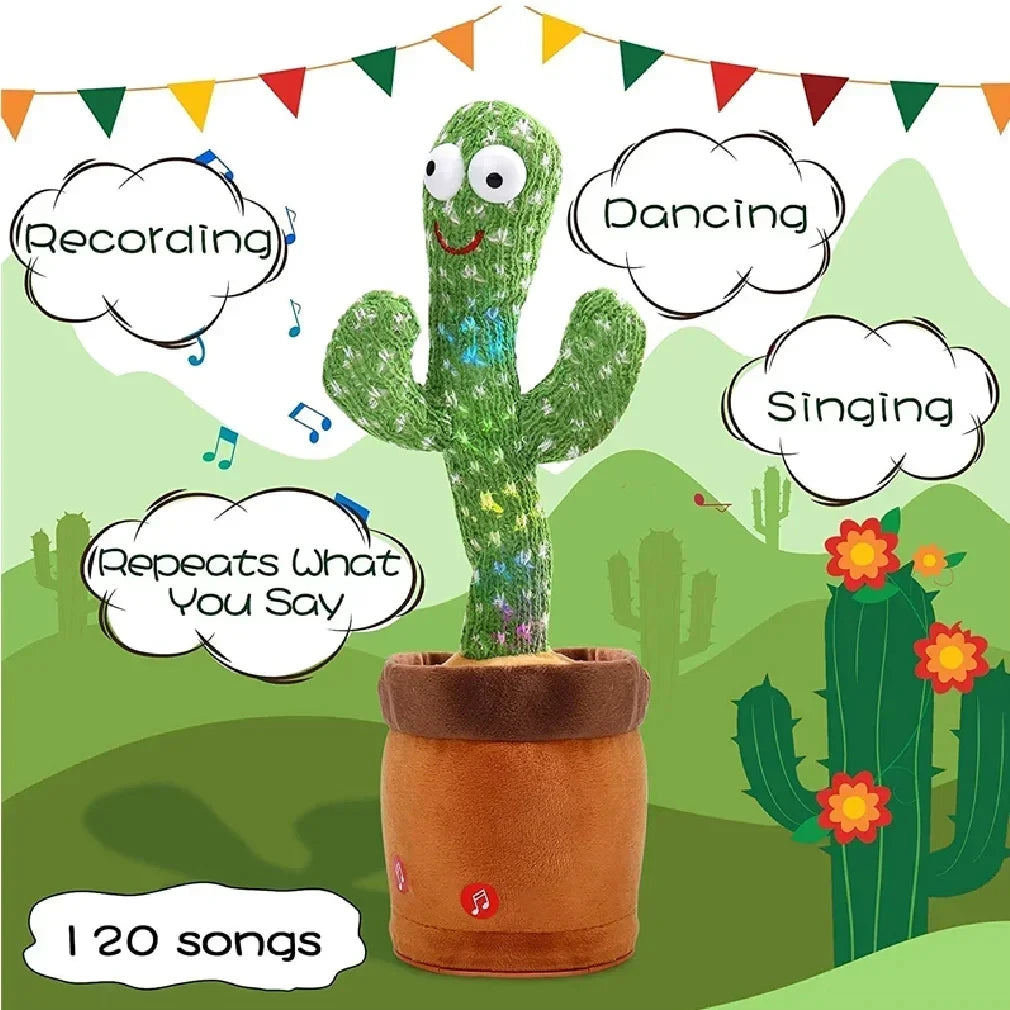 Dancing Cactus Toys Talking Interactive Dancing Sing Toy Mimicking Recording Repeating What You Say with 120Song Baby Adult Gift
