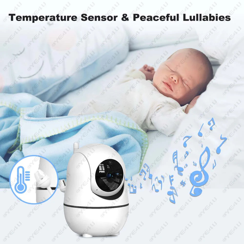 Ultimate 5-Inch HD Video Baby Monitor with PTZ Zoom, Lullabies & Temperature Alerts for Peace of Mind