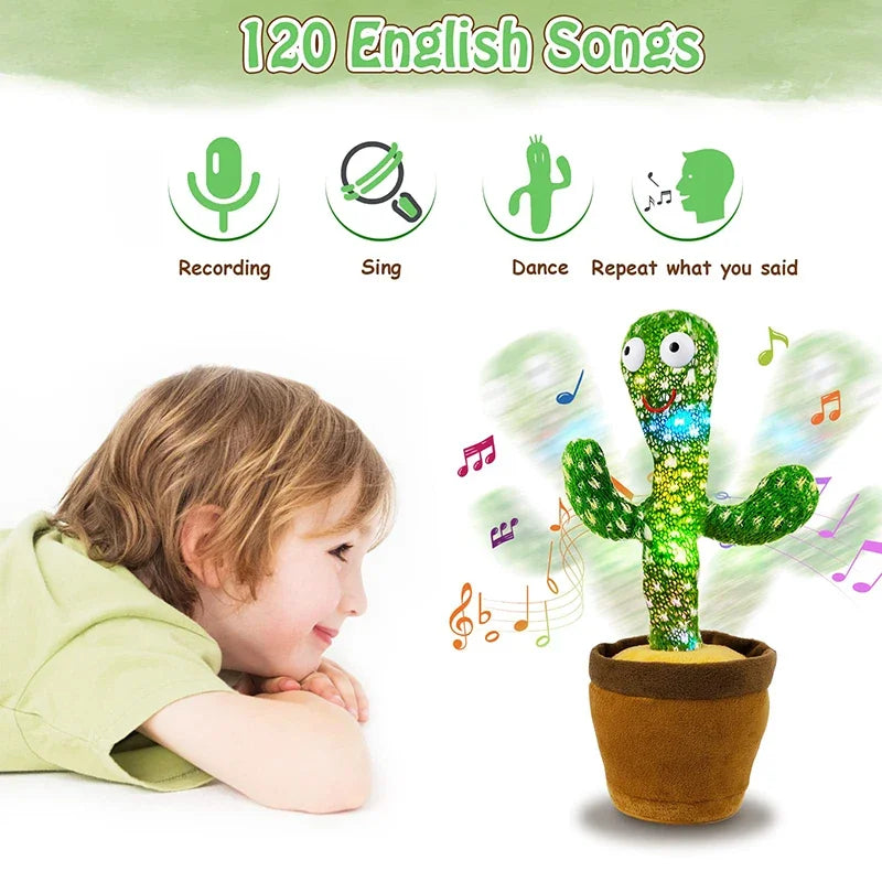 Dancing Cactus Toys Talking Interactive Dancing Sing Toy Mimicking Recording Repeating What You Say with 120Song Baby Adult Gift