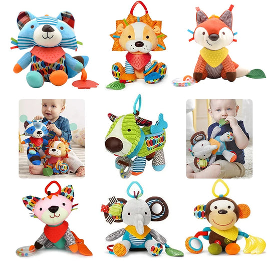 Delight Your Baby with Plush Animal Rattle Toys - Perfect for Stroller and Crib!