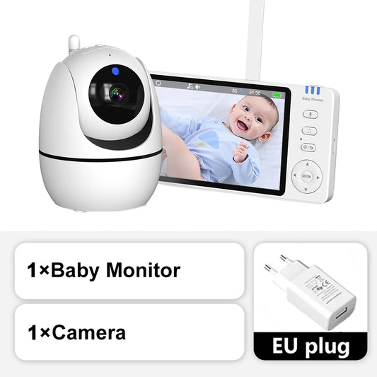 Ultimate 5-Inch HD Video Baby Monitor with PTZ Zoom, Lullabies & Temperature Alerts for Peace of Mind